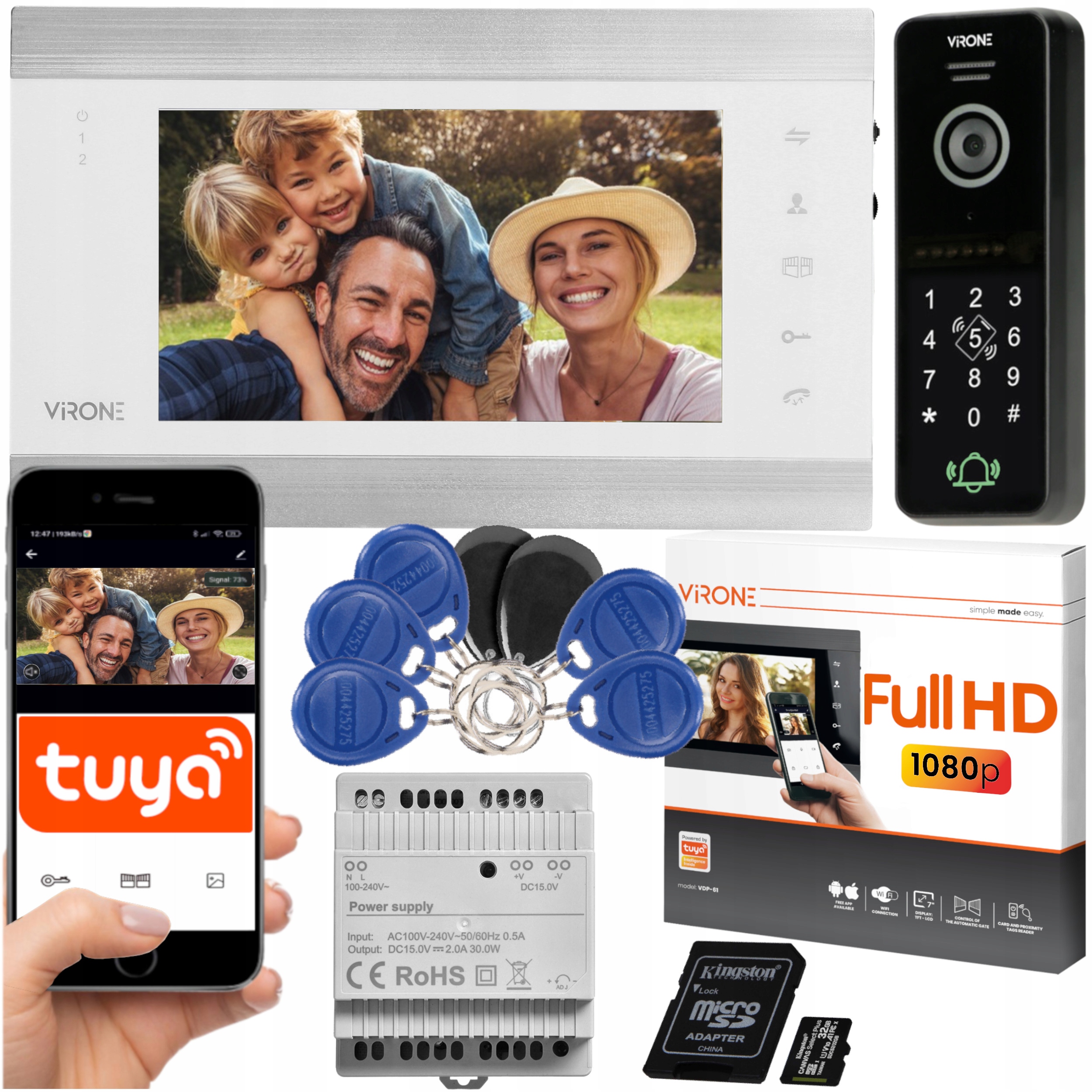 WiFi VIDEO VRÁTNY FULL HD 7' ENCRYPTOR + APLIKÁCIA